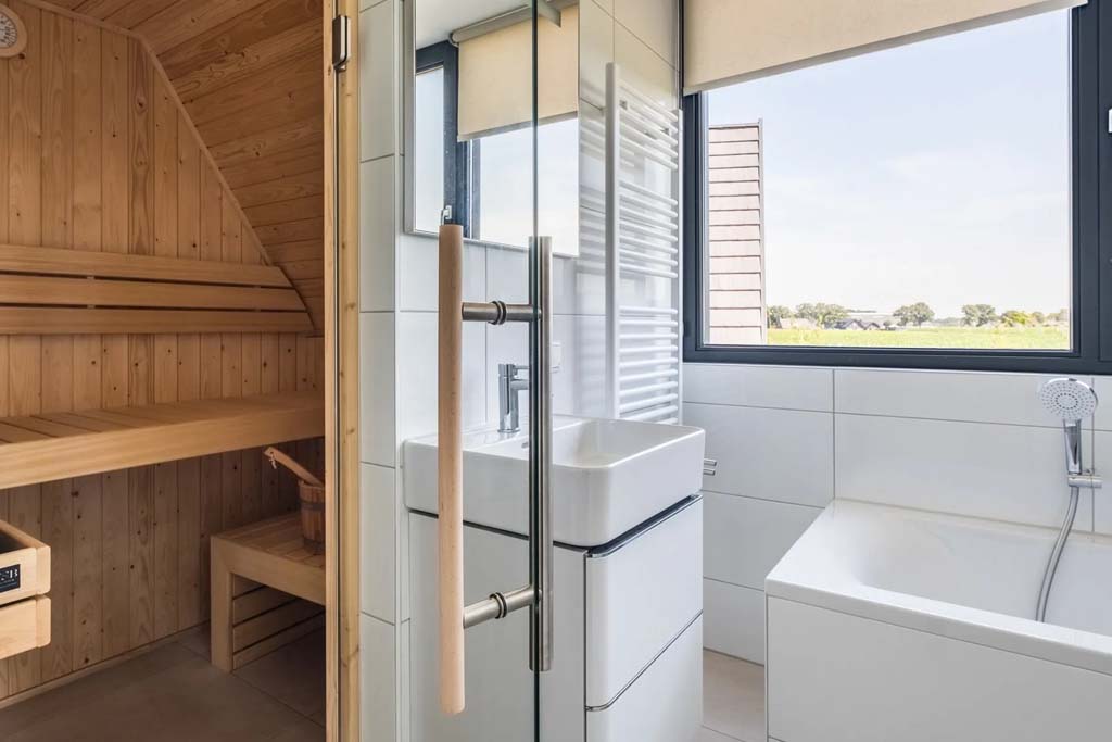 Sauna van de 6-persoons Bungalow De Strabrechtse Vennen